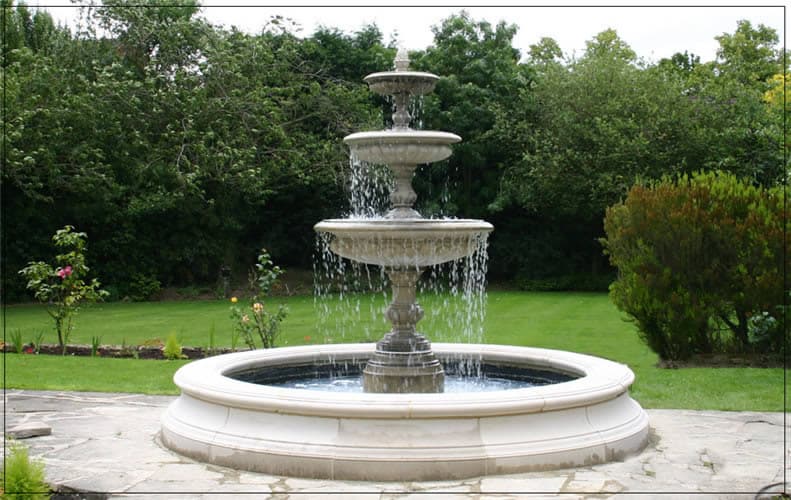 New design white marble outdoor water fountain